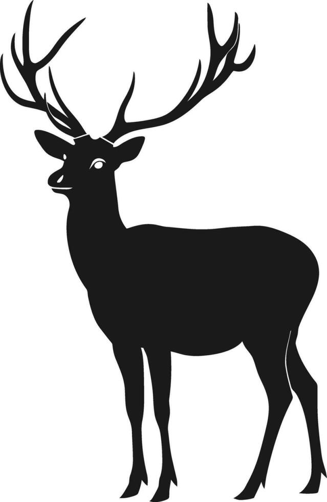 AI generated Silhouette deer full body black color only vector