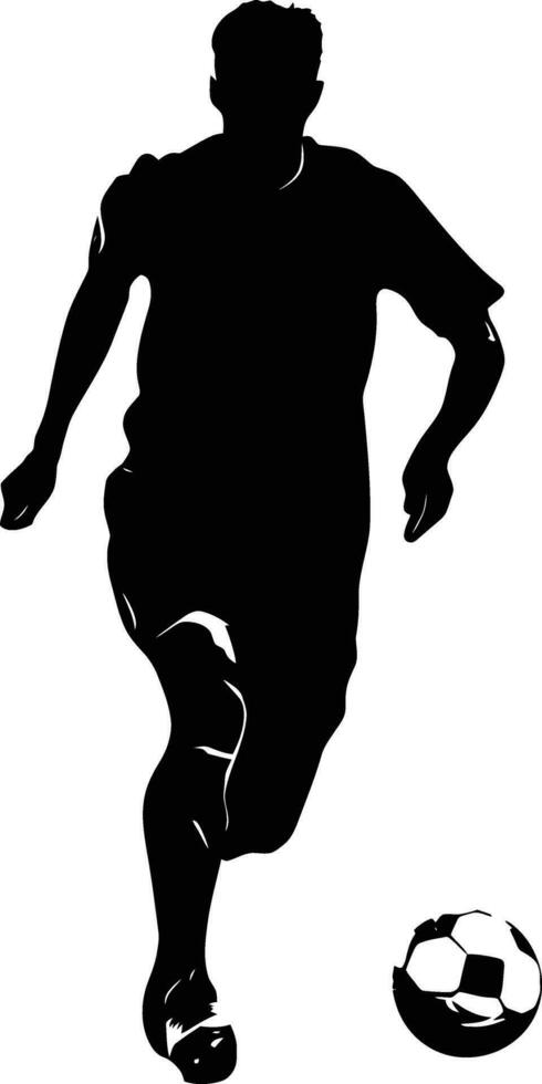 AI generated Silhouette soccer football player full body black color only vector