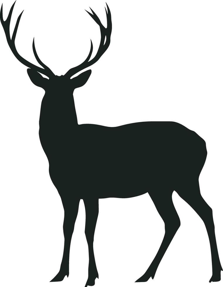 AI generated Silhouette deer full body black color only vector