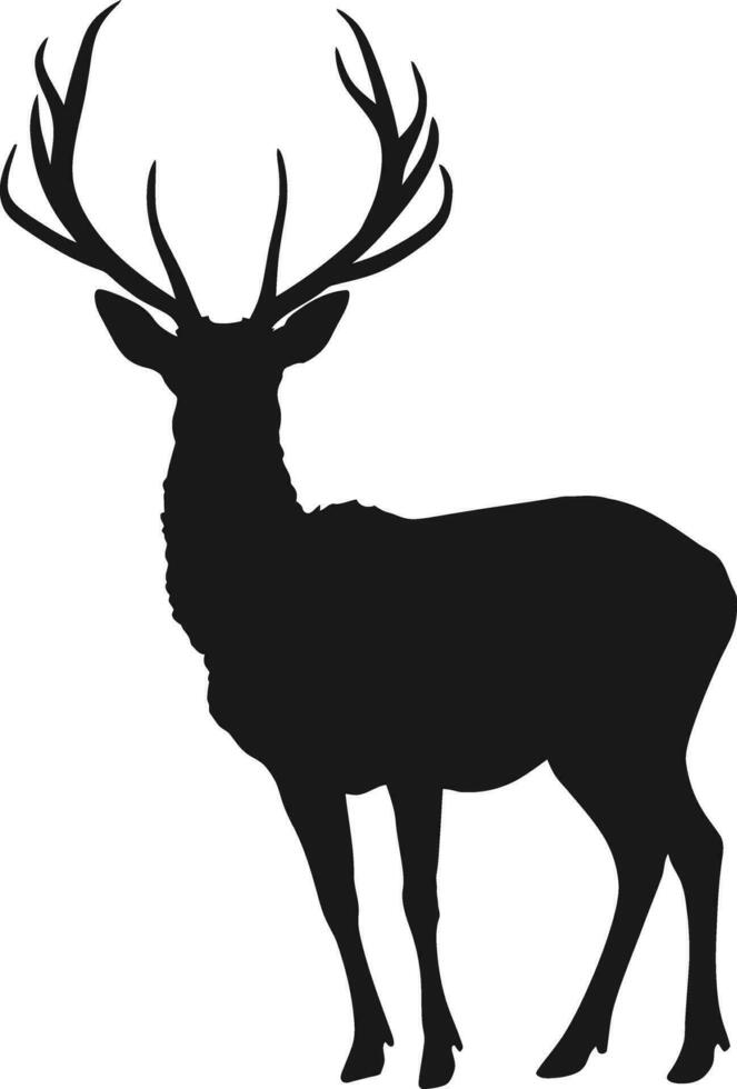 AI generated Silhouette deer full body black color only vector