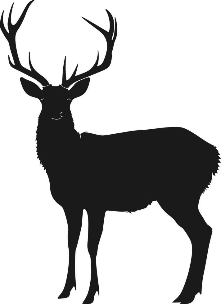 AI generated Silhouette deer full body black color only vector