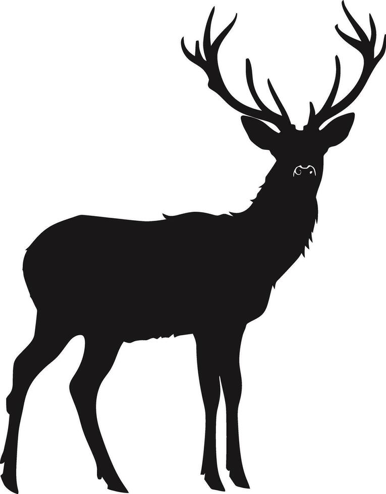 AI generated Silhouette deer full body black color only vector