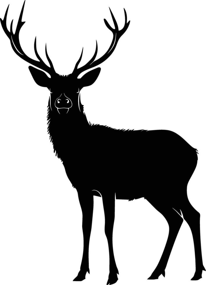ai generado silueta ciervo lleno cuerpo negro color solamente vector