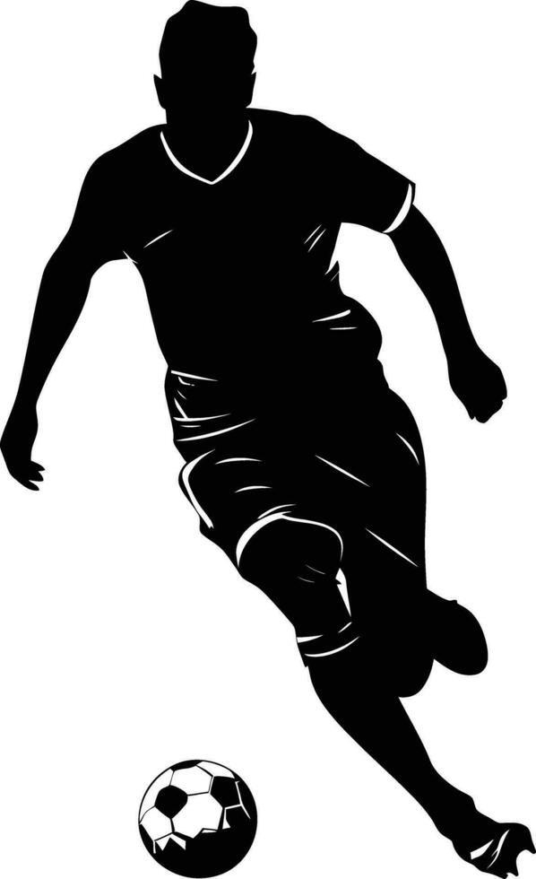 AI generated Silhouette soccer football player full body black color only vector