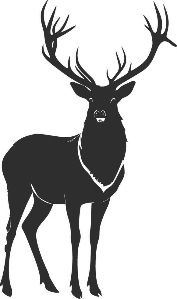 AI generated Silhouette deer full body black color only vector