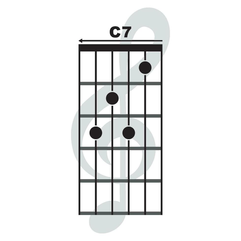 C7  guitar chord icon vector