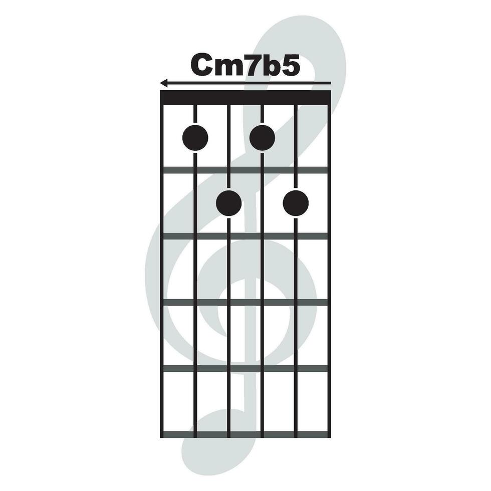 cm7 b5 guitarra acorde icono vector