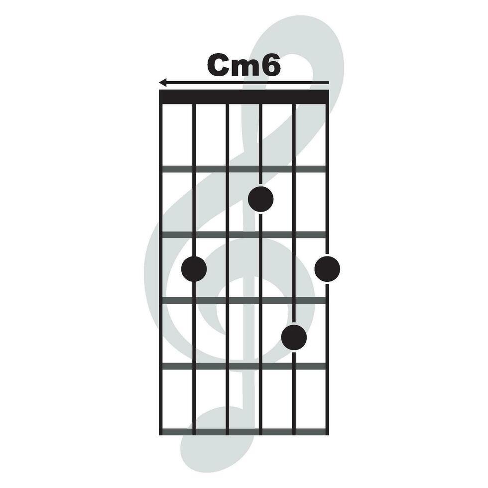 Cm6 guitar chord icon vector