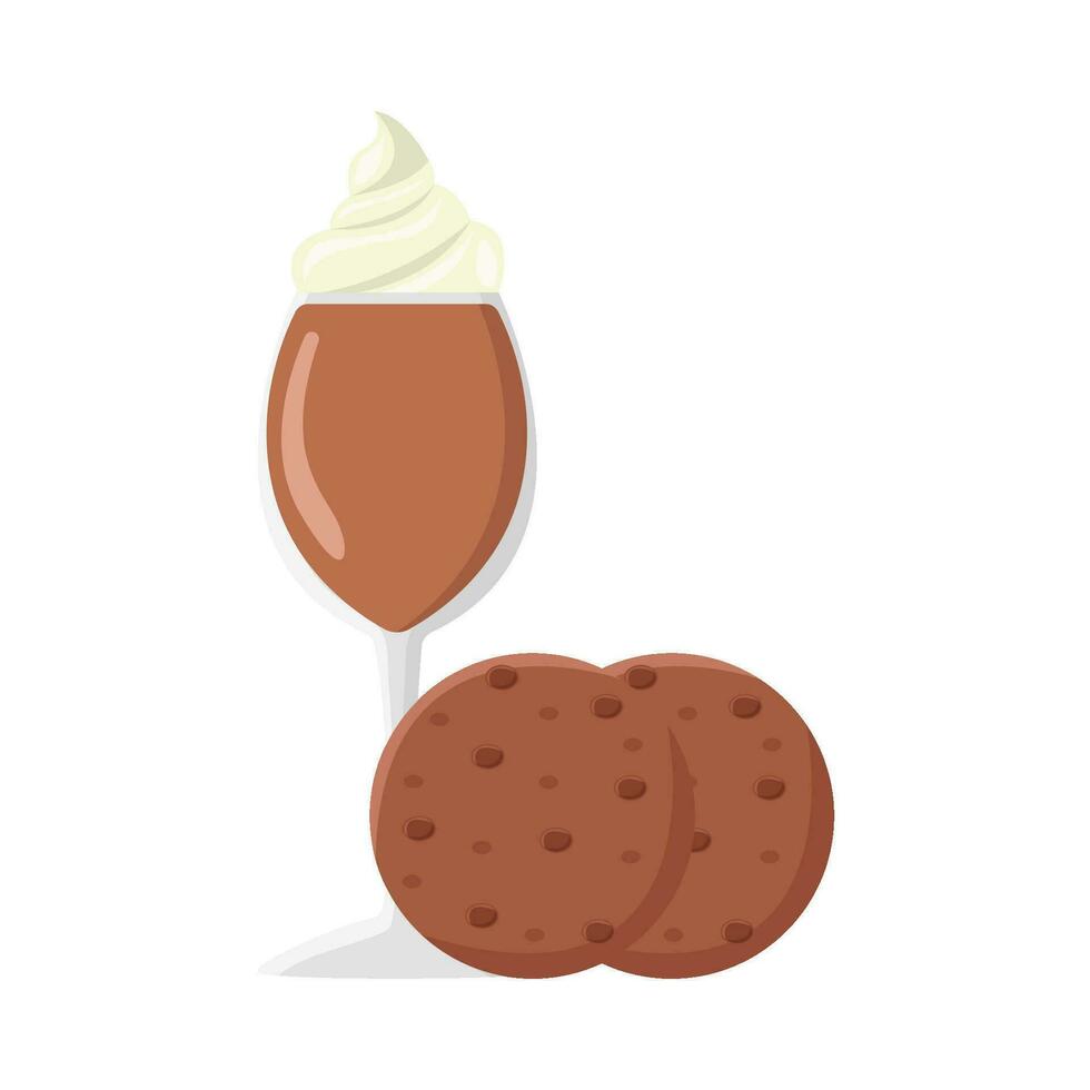 milkshake chocolate with cookies  illustration vector