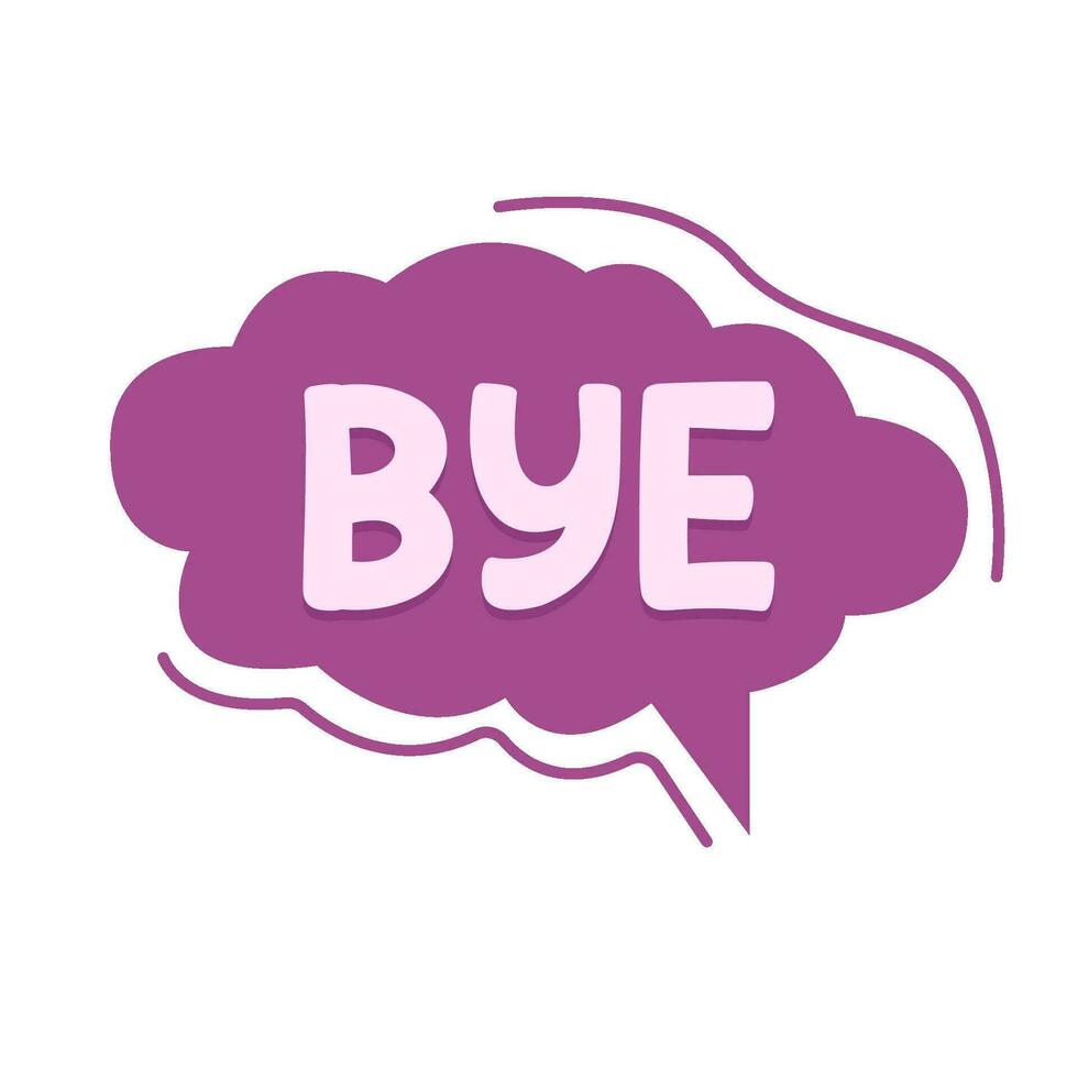 cloud speech bubble bye communication illustration vector