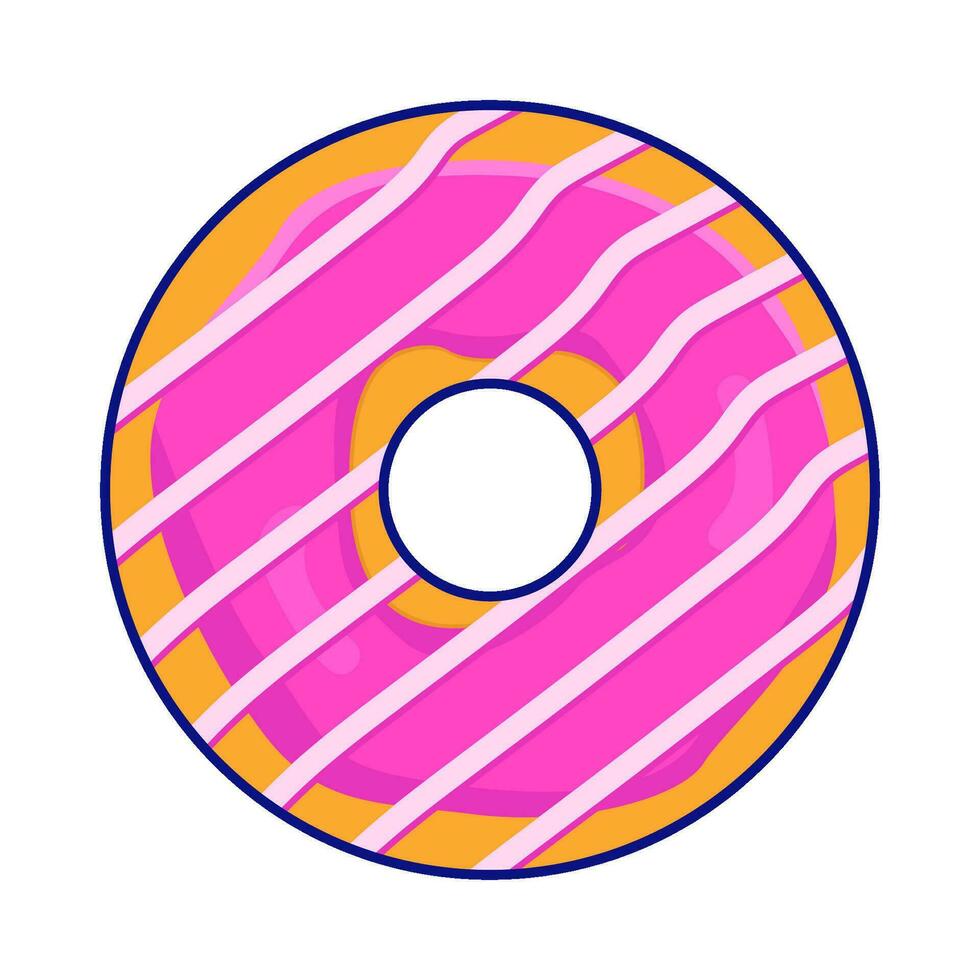 donut glazed sweet dessert illustration vector