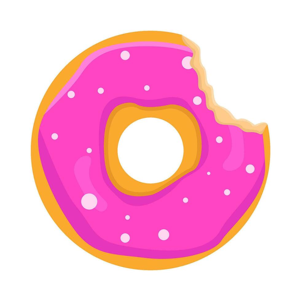 donut glazed sweet bite illustration vector