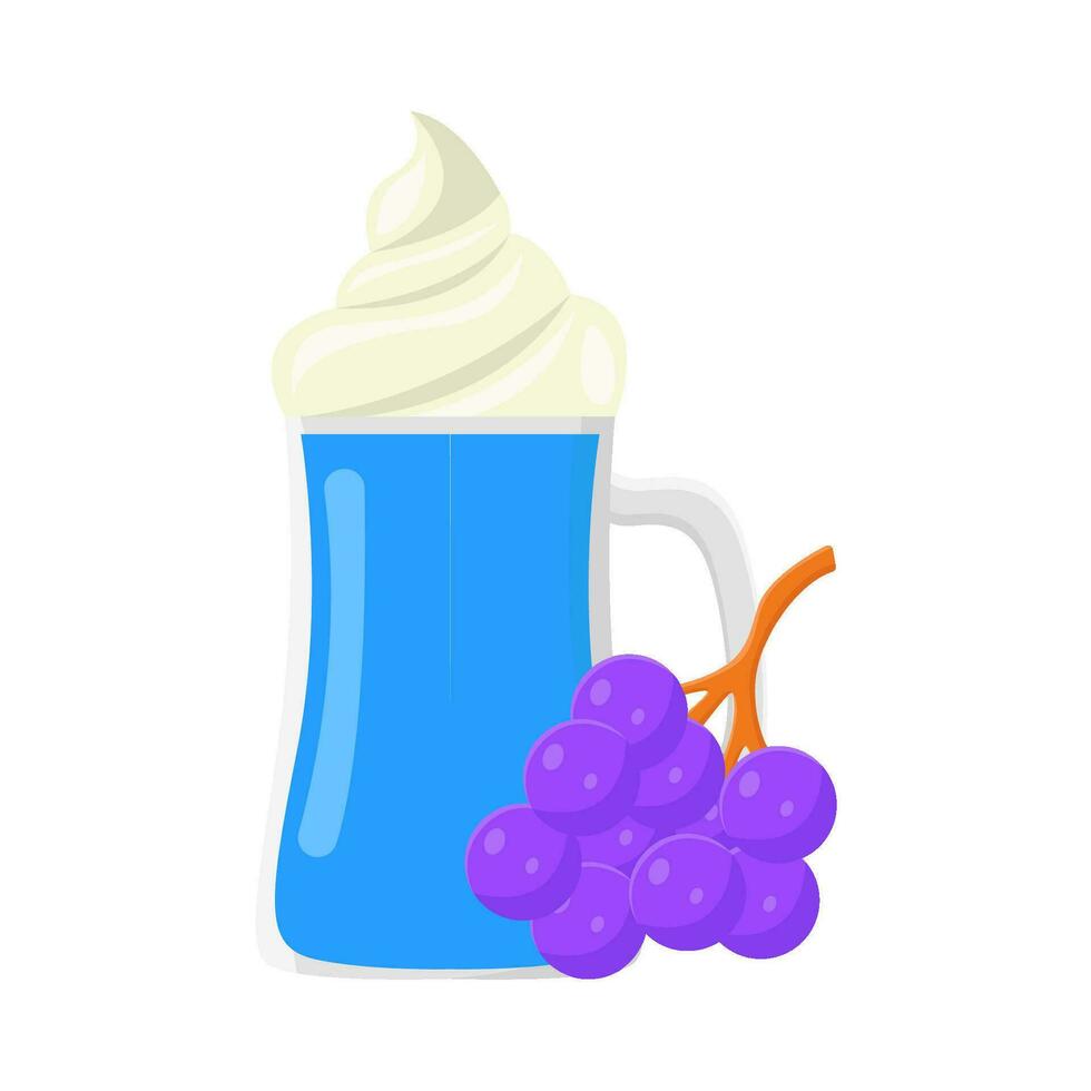 milkshake with grape illustration vector