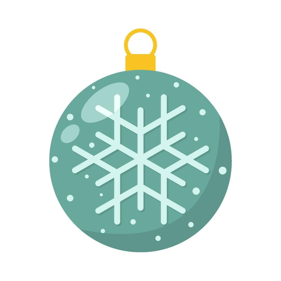 snowflake in christmas ball decoration illustration vector