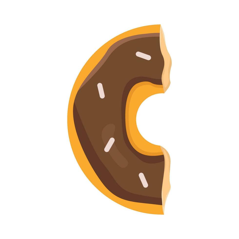 donut glazed sweet bite illustration vector