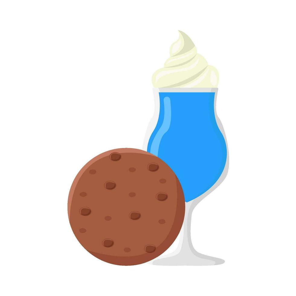 milkshake with cookies illustration vector