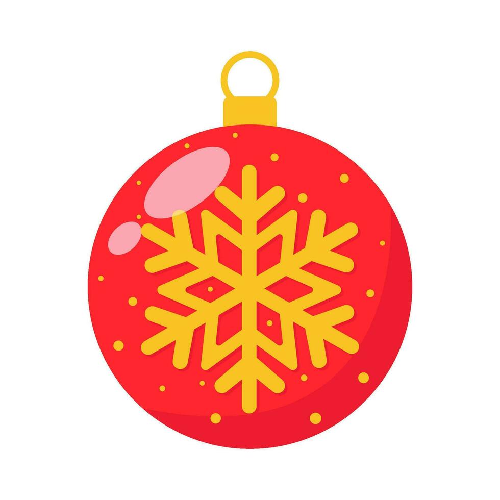 snowflake in christmas ball decoration illustration vector