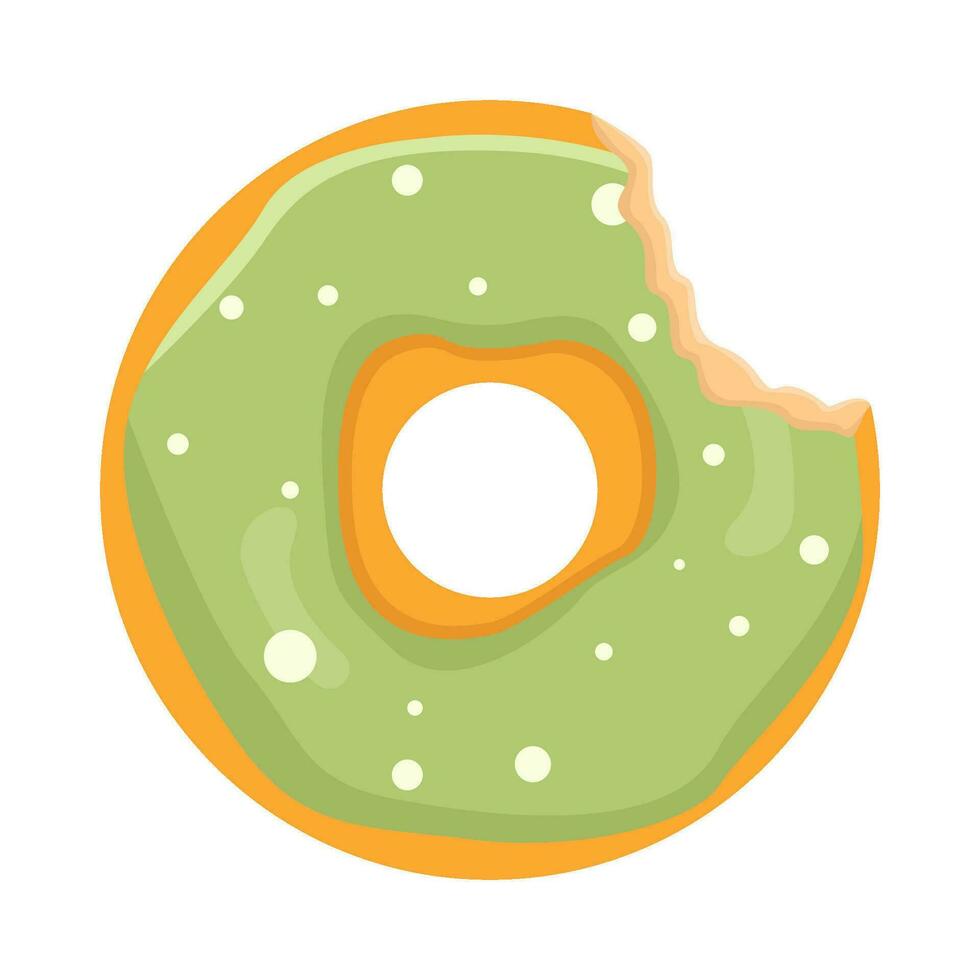 donut glazed sweet bite illustration vector