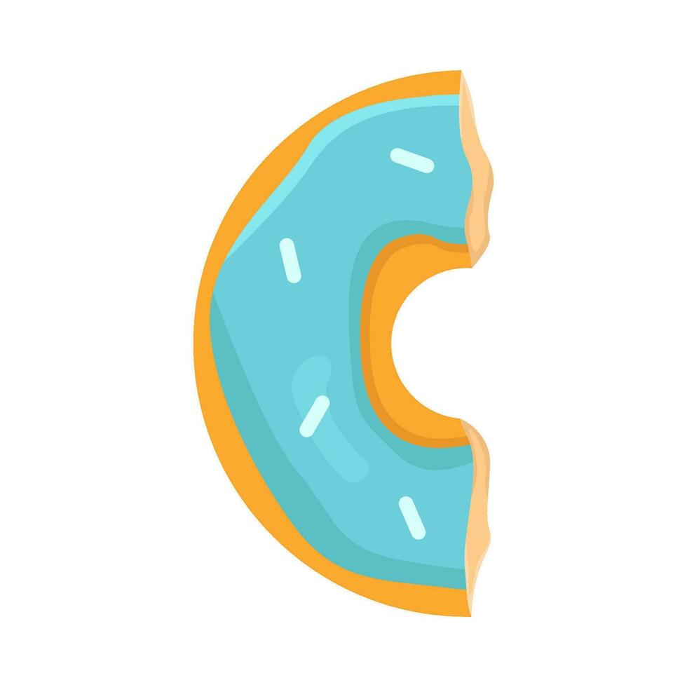 donut glazed sweet bite illustration vector