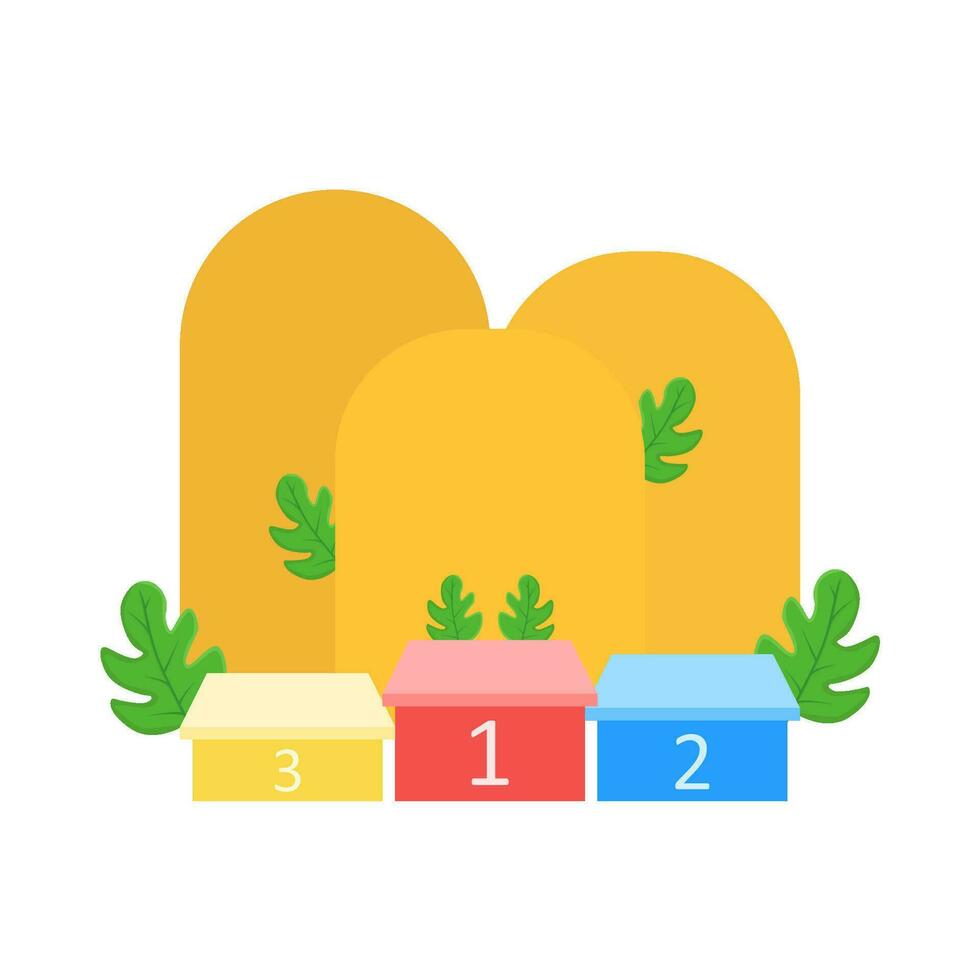 podium stagechampion, background with leaf illustration vector