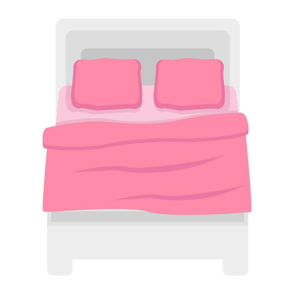 double bed illustration vector