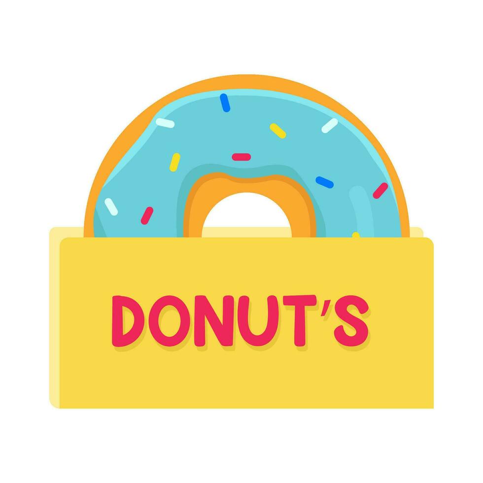 donut glazed sweet in package  illustration vector