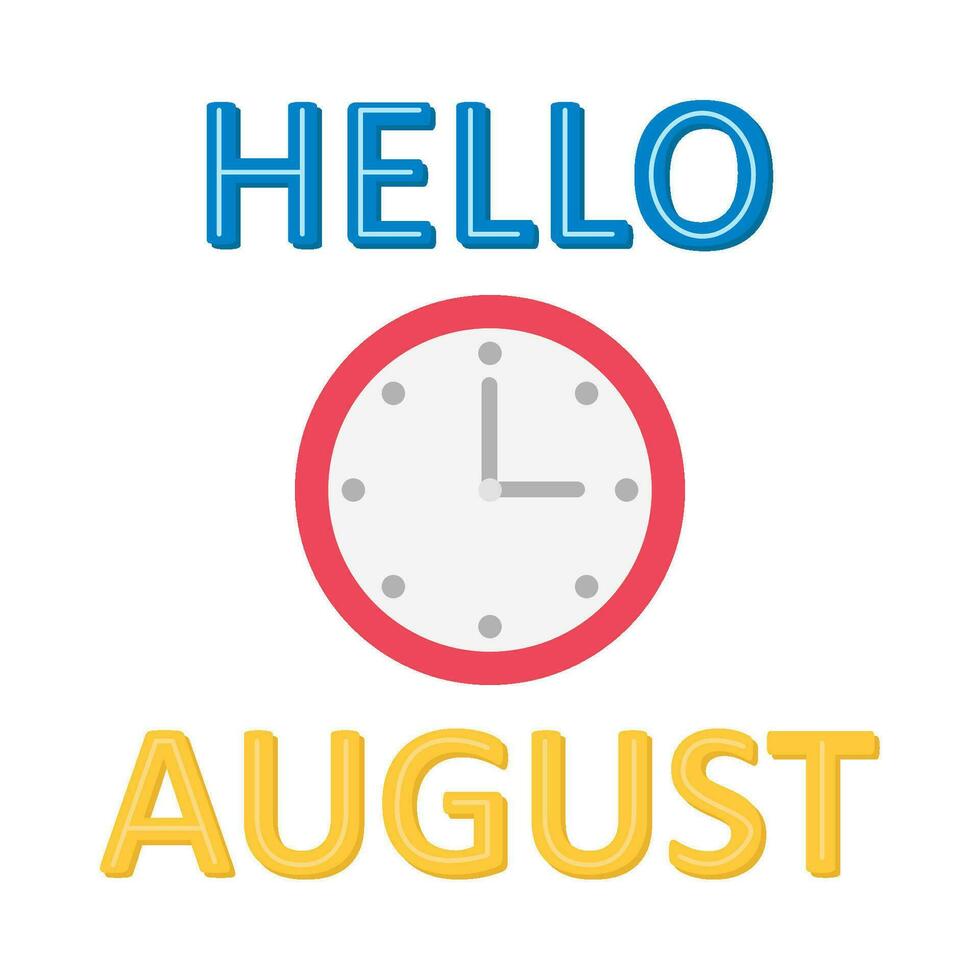 hello august illustration vector