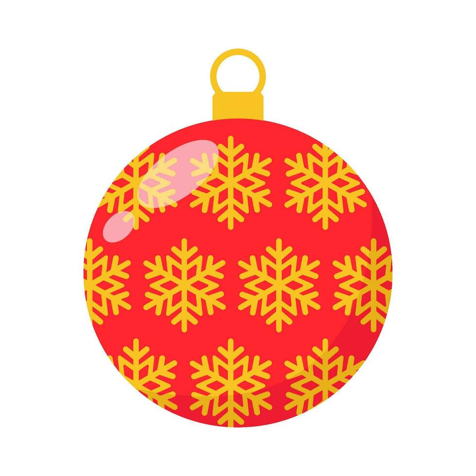 snowflake in christmas ball decoration illustration vector