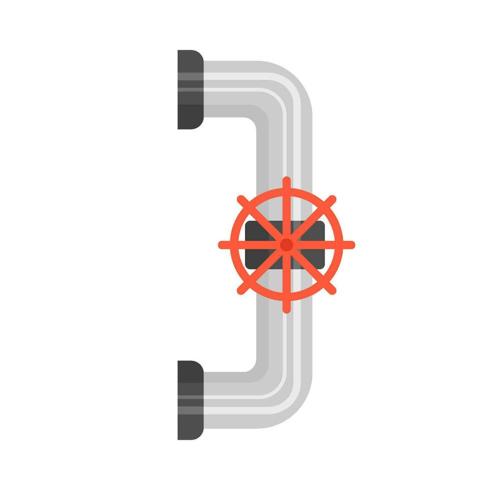 pipe water with steering wheel illustration vector