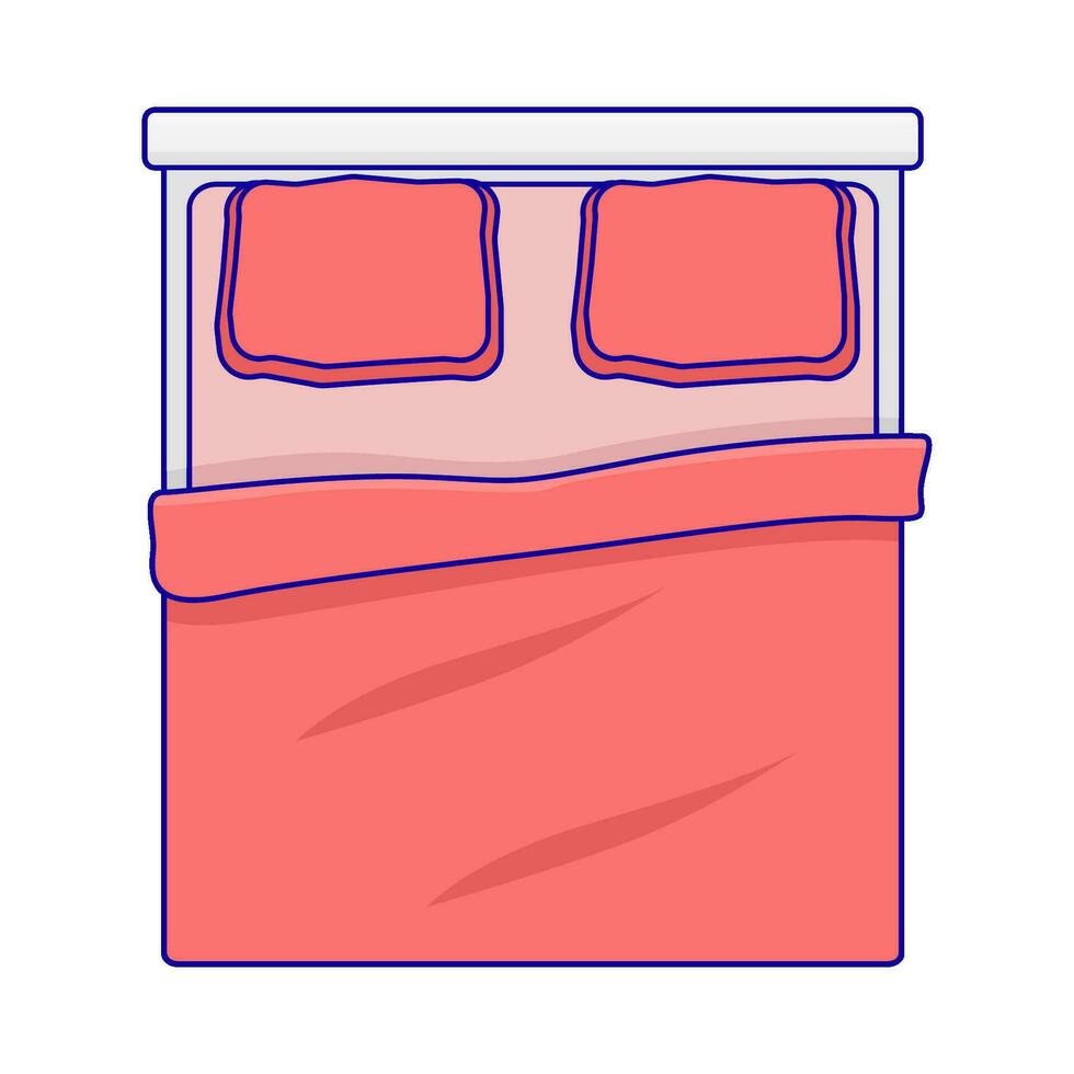 double bed illustration vector
