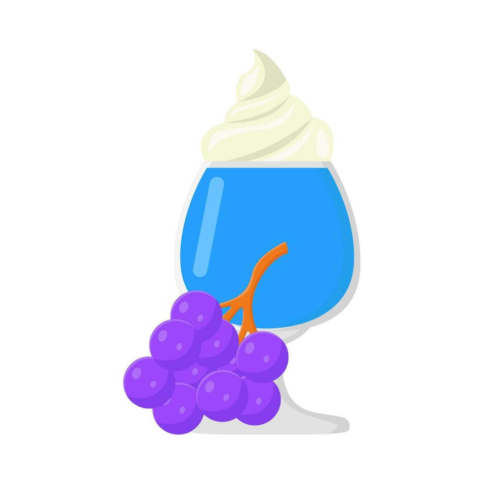 milkshake vanilla with grape illustration vector