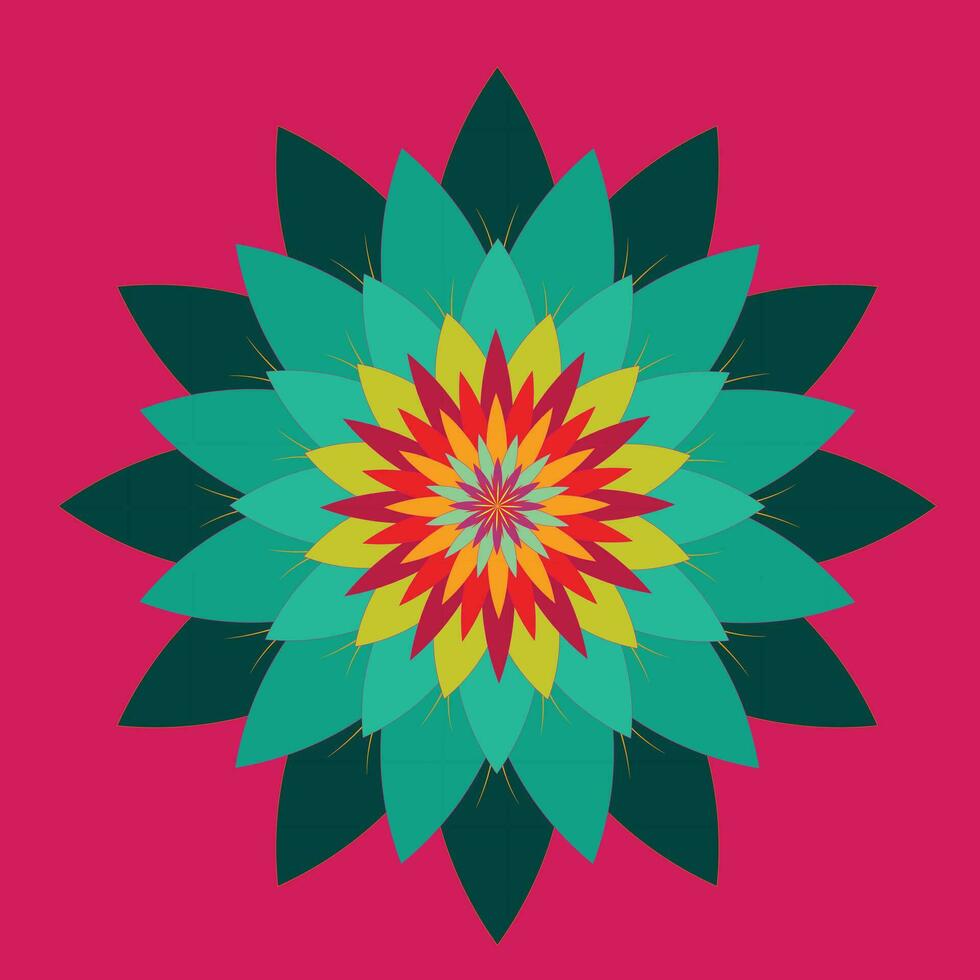 colorful flower mandala design set vector