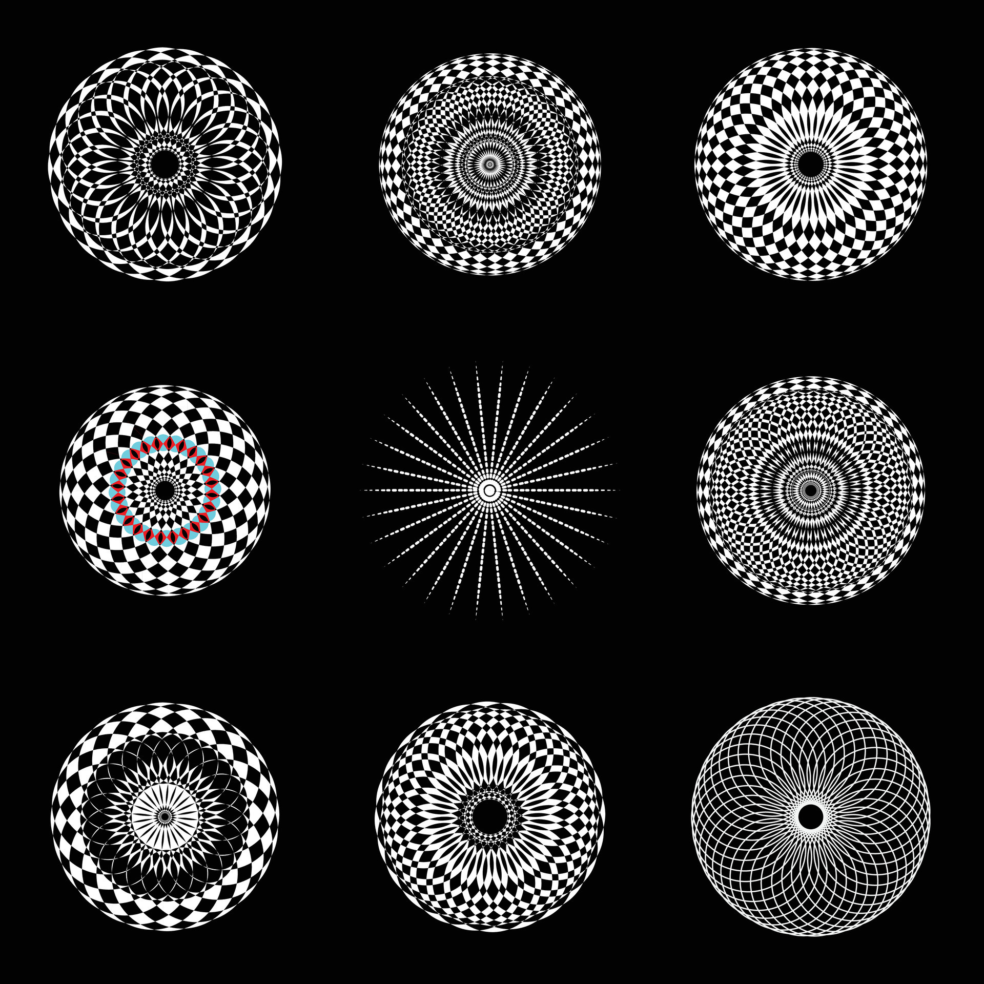 Black and white vector mandala design set 36532678 Vector Art at Vecteezy