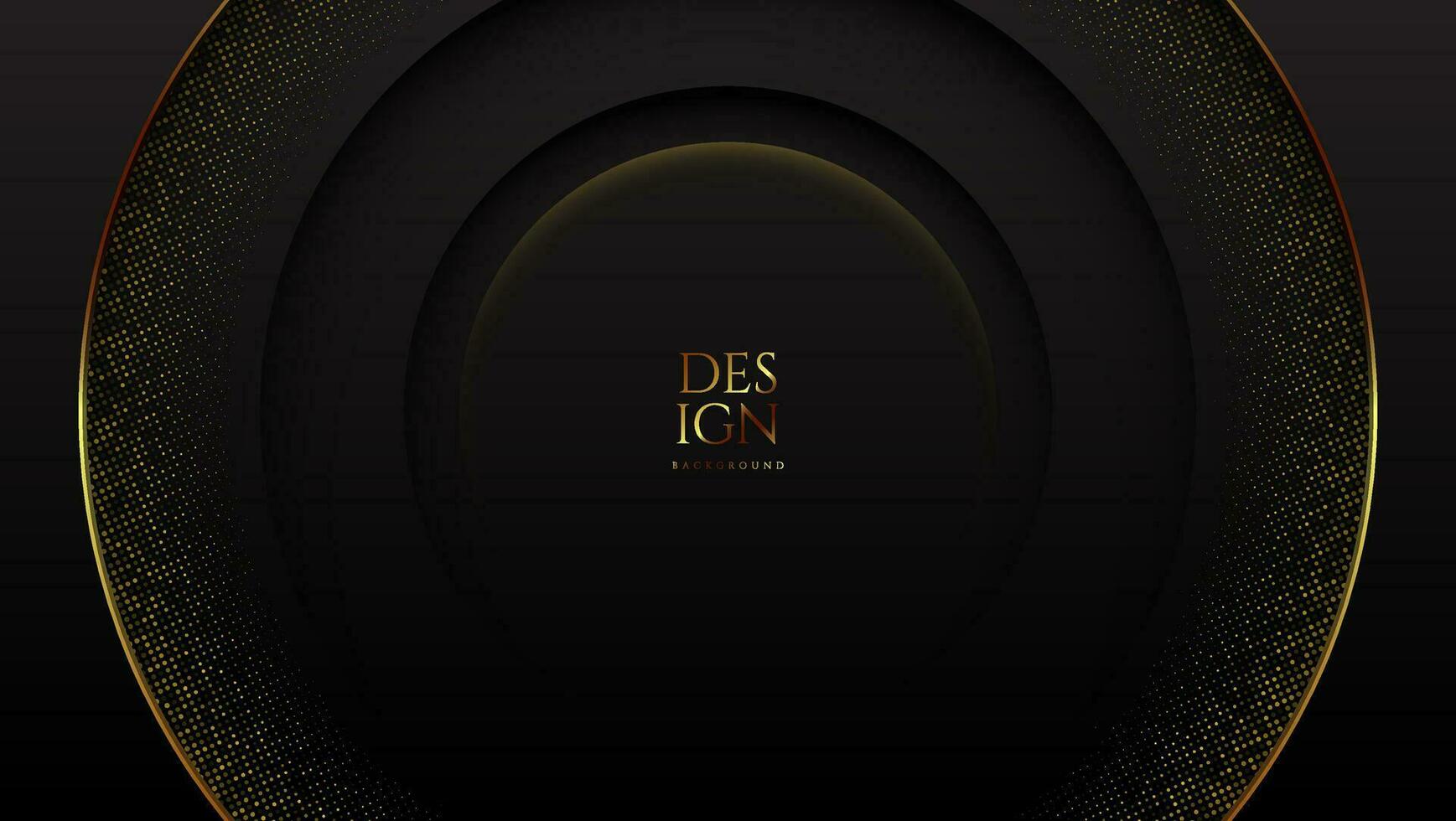 golden abstract metal circular background with glitter vector