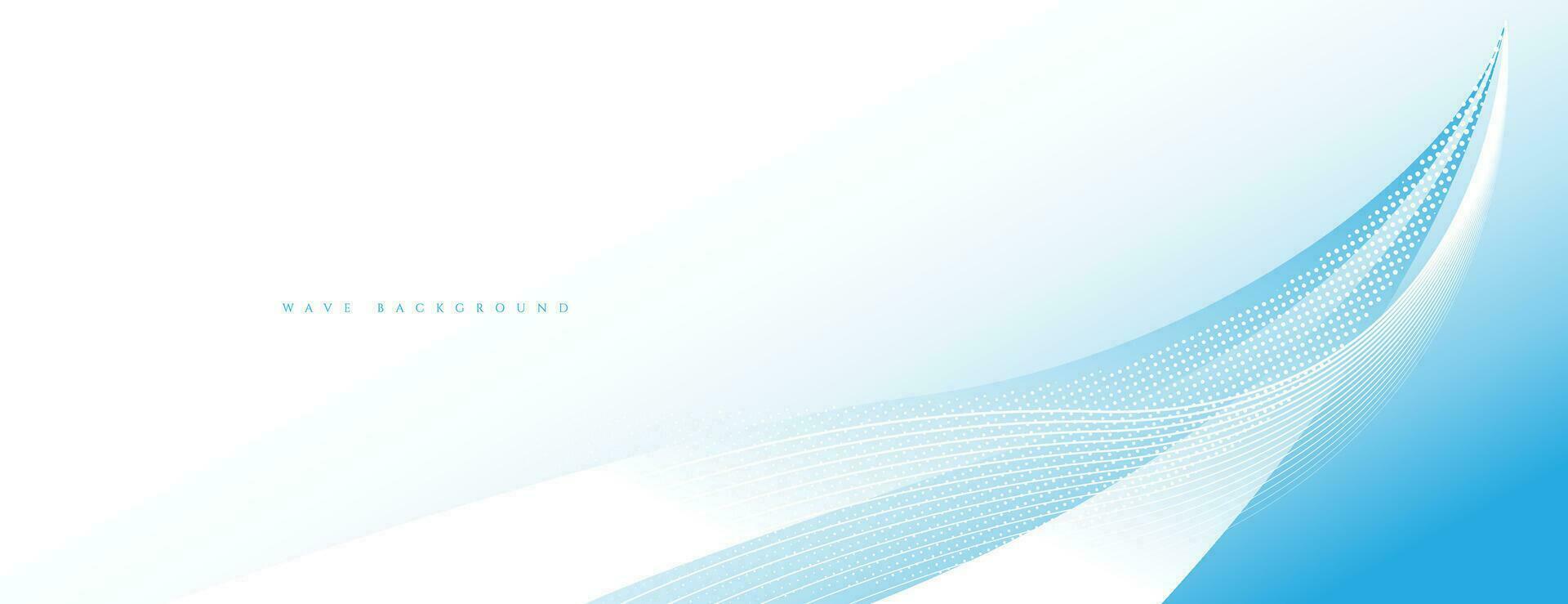 abstract blue wave background with dots and wavy lines vector