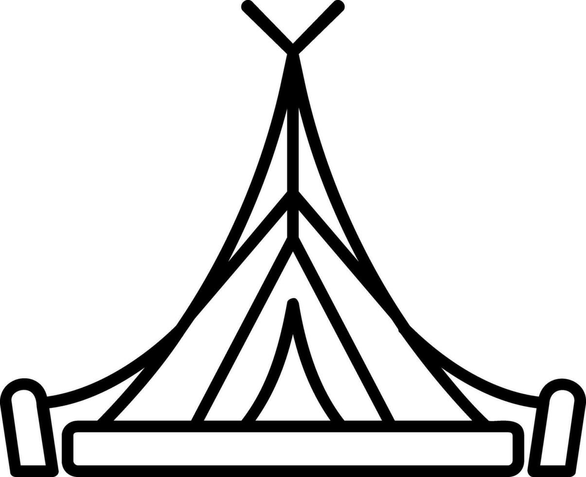 Tent Line Icon vector