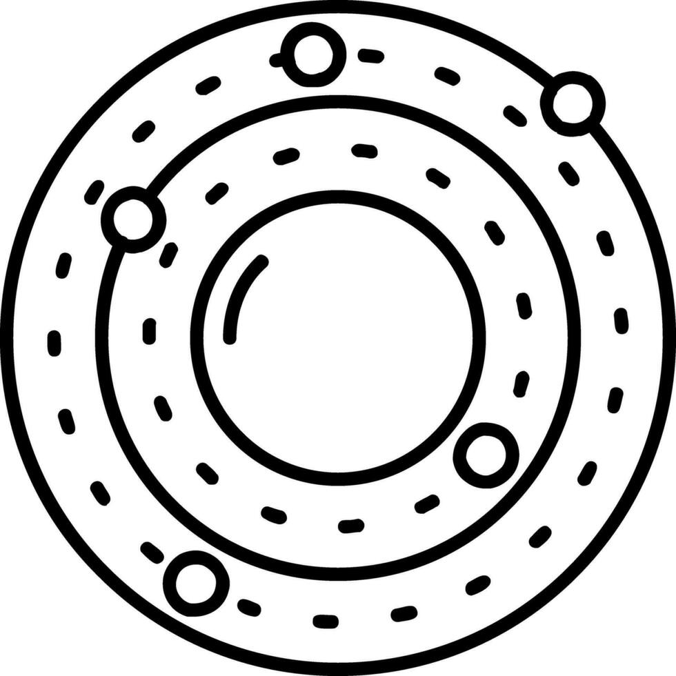 icono de línea del sistema solar vector