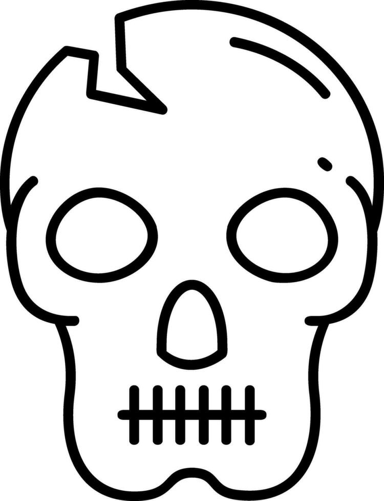 Skull Line Icon vector