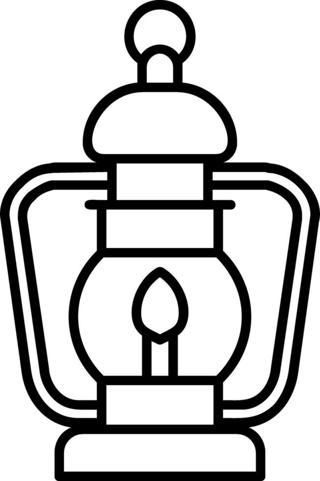 Oil lamp Line Icon vector