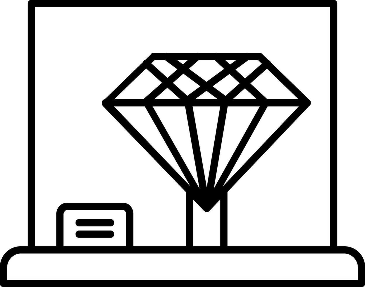 Diamond Line Icon vector