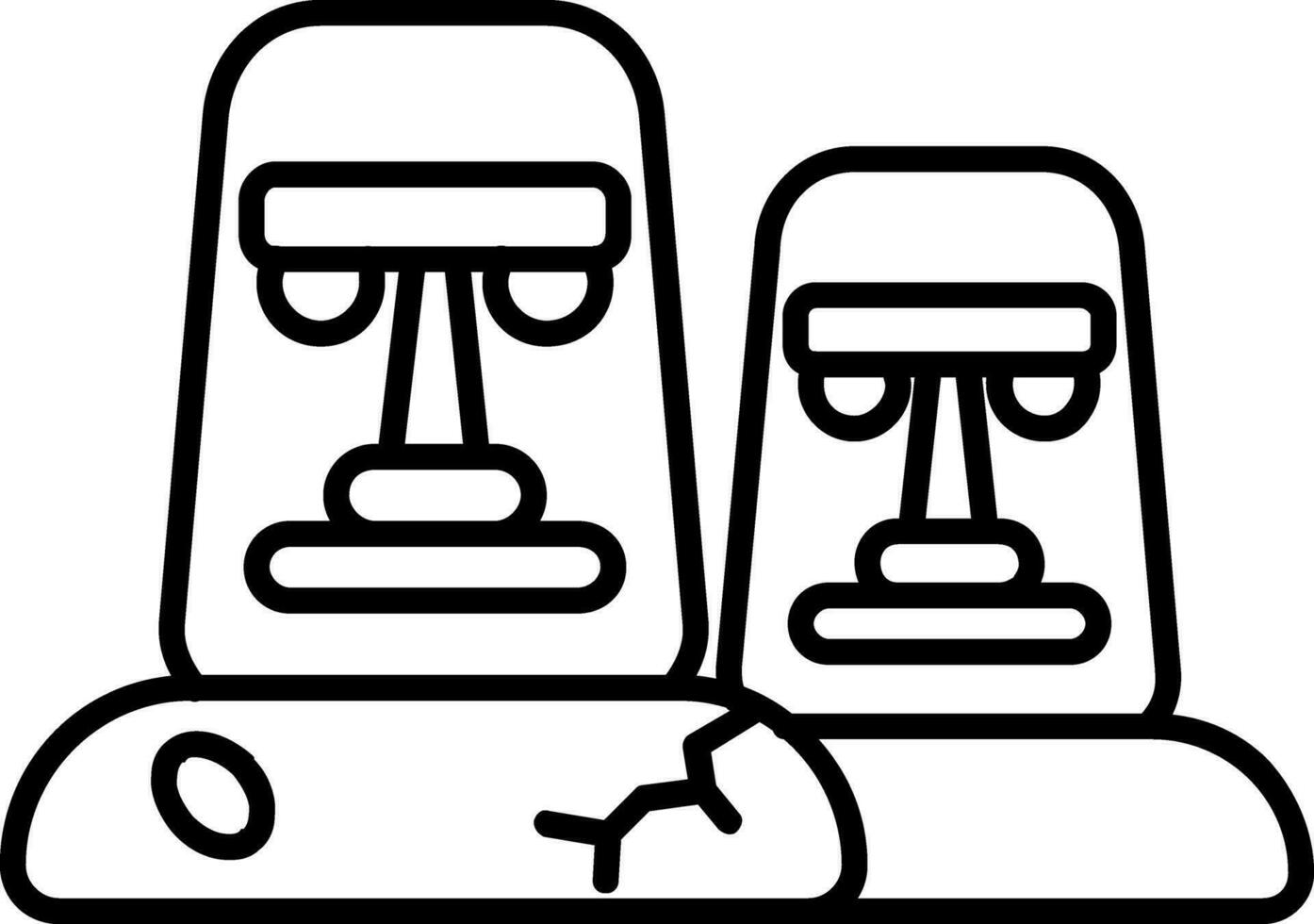 icono de línea moai vector