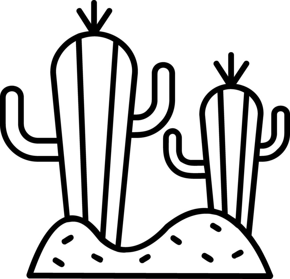 icono de línea de cactus vector