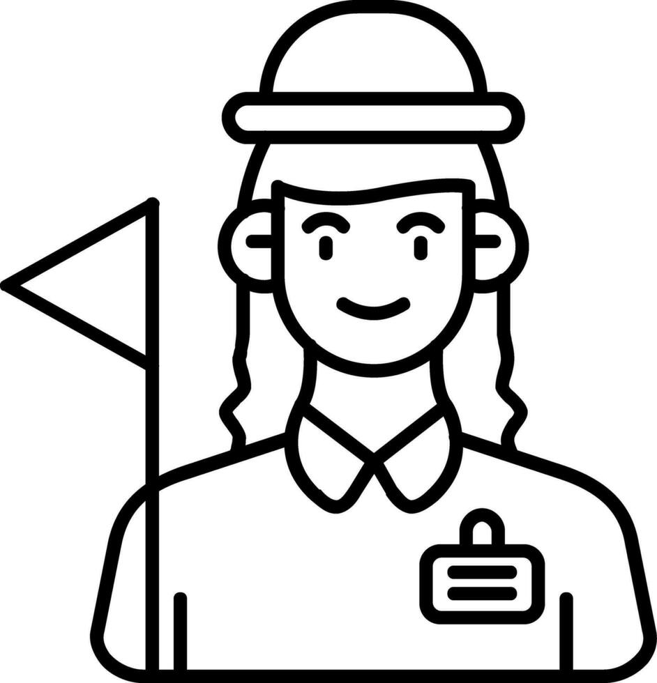 Tour guide Line Icon vector