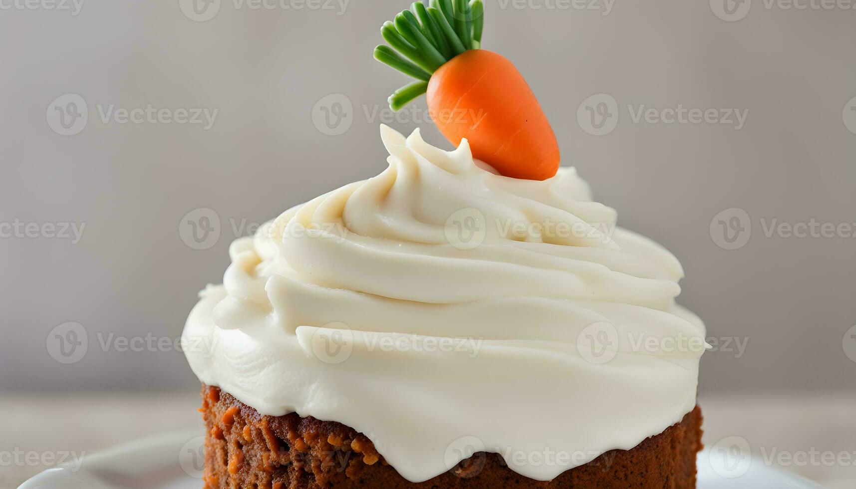 AI generated a carrot cake on a white plate photo