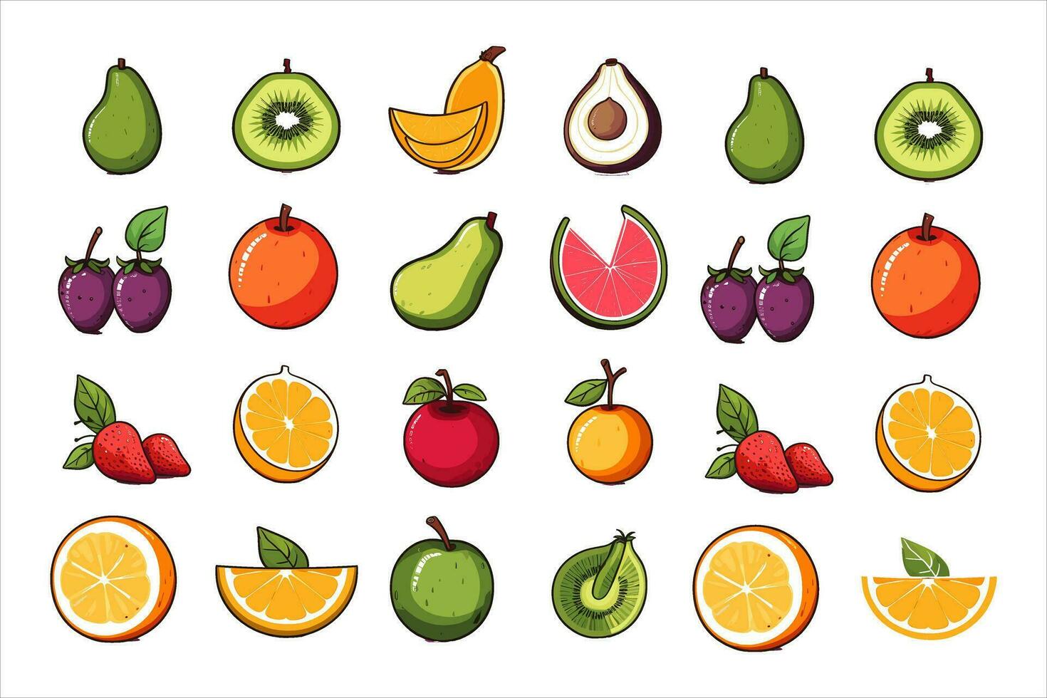 Vegetable food and fruits vector,food vector,fresh food vector, vector