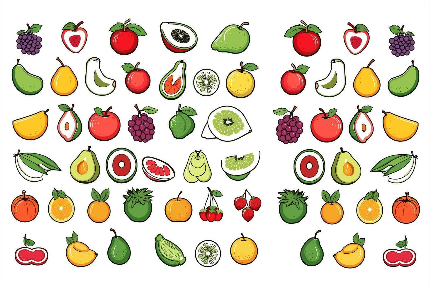 Vegetable food and fruits vector,food vector,fresh food vector, vector