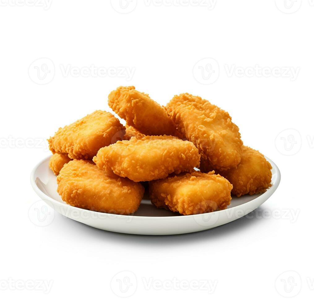 Nuggets on a white plate photo