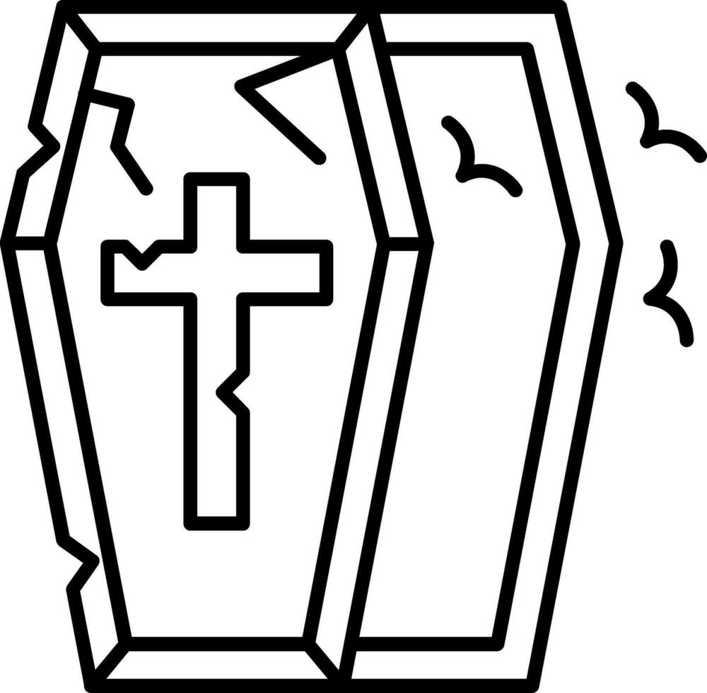 Coffin Line Icon vector