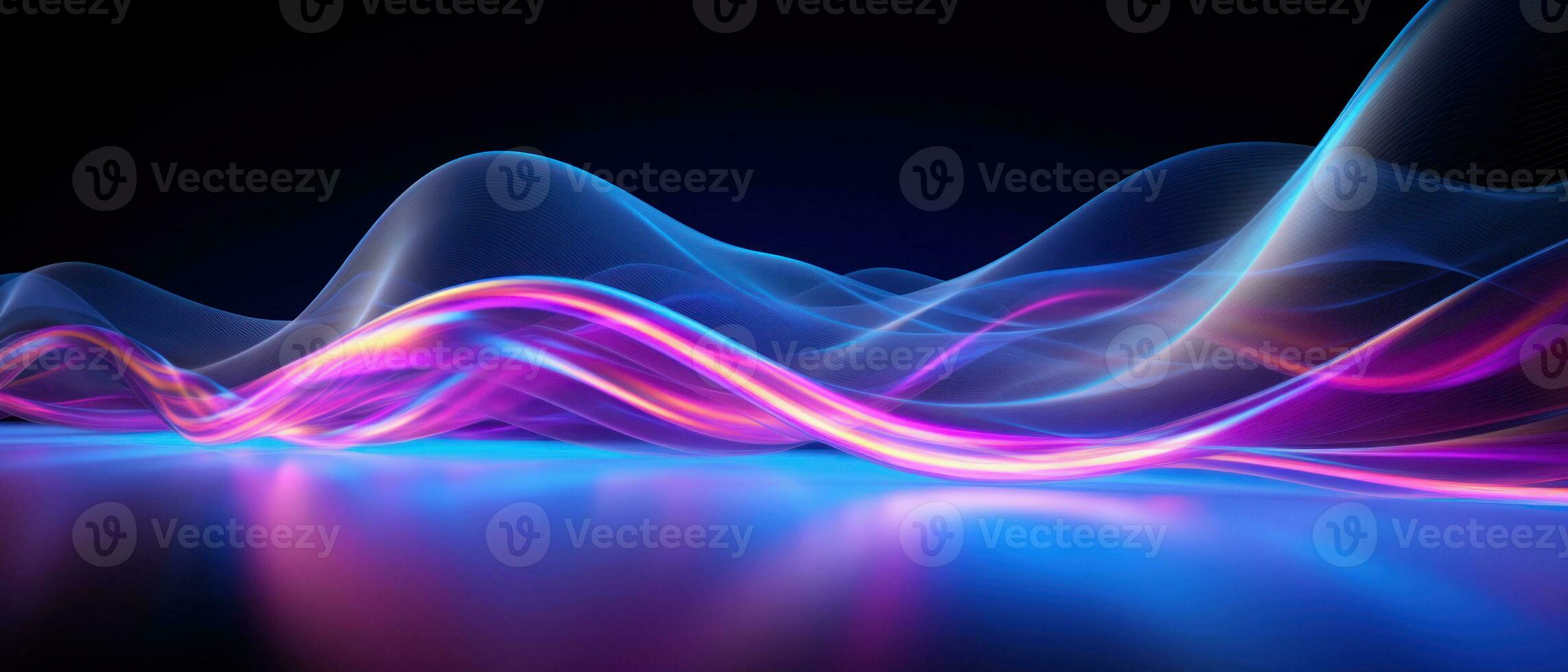 AI generated Mesmerizing abstract light waves in blue and purple. AI generative. photo