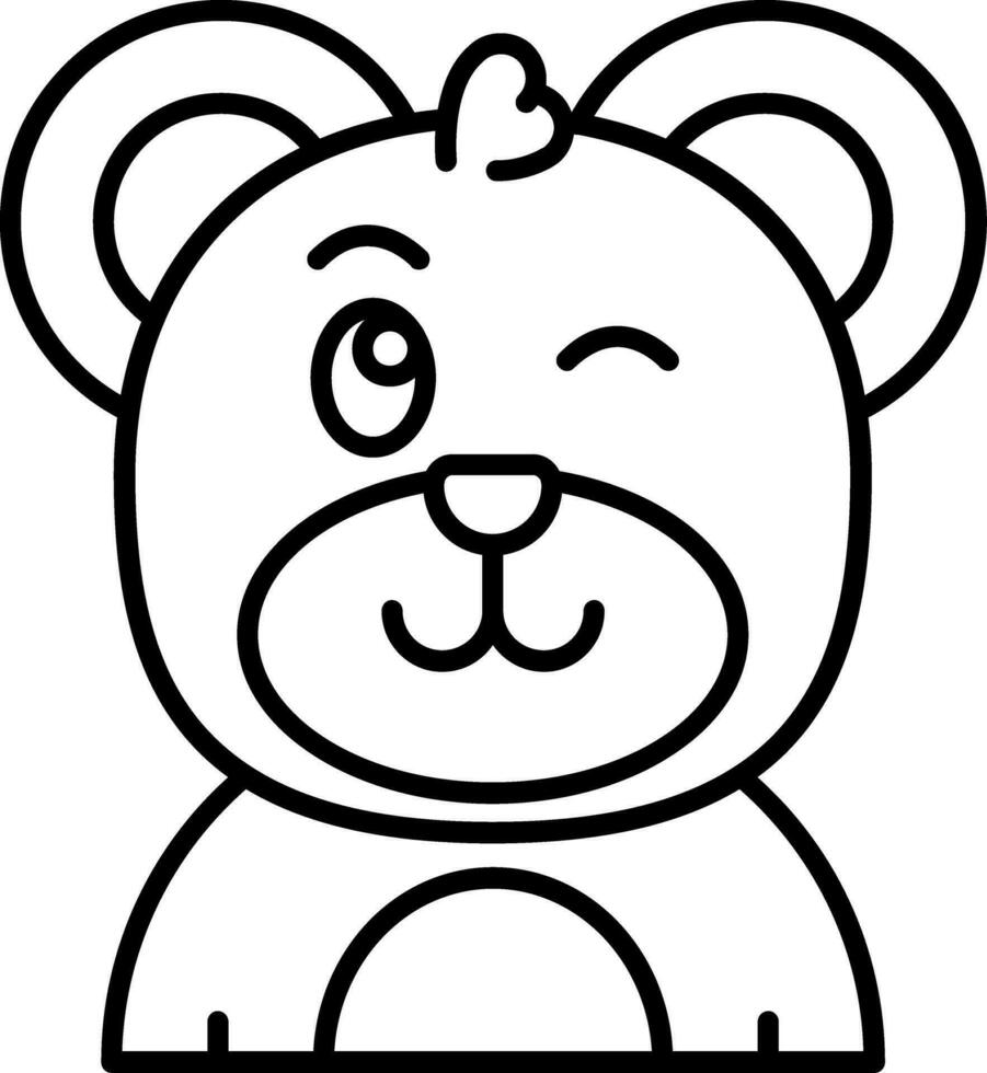 Wink Line Icon vector